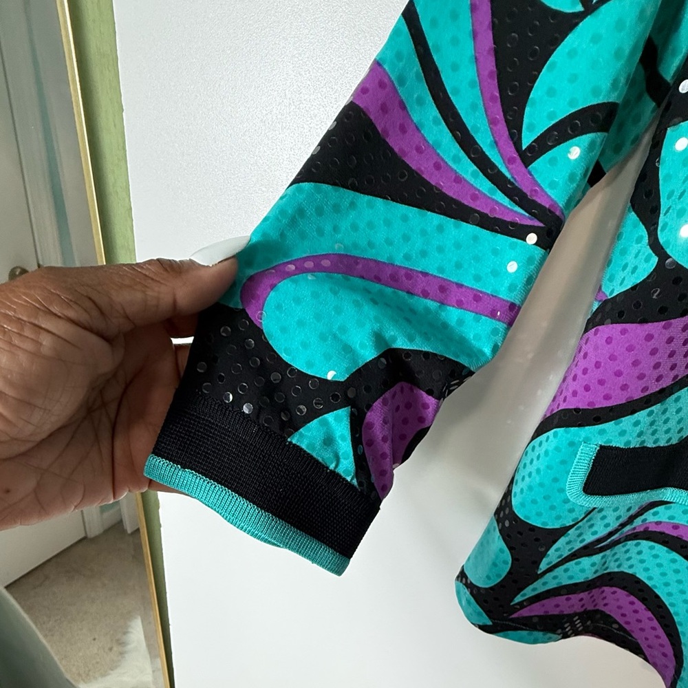 #576 Ming Wang Patterned Jacket Size S - image 3